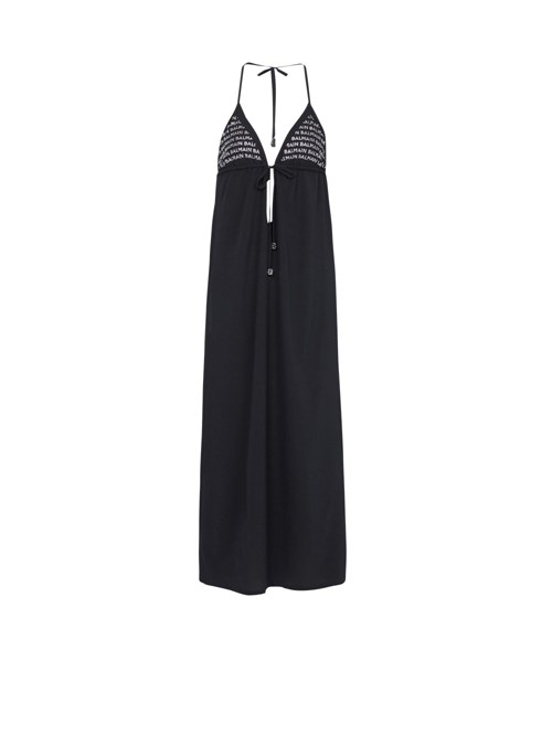 Balmain Balmain Logo Beach Dress Black | PHAOQVU-29