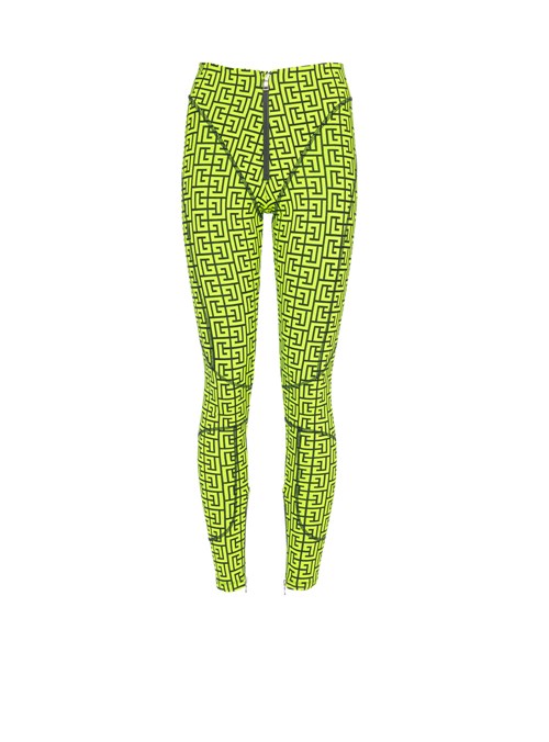 Balmain Balmain-monogrammed Jersey Leggings Yellow | IUTRSLY-53