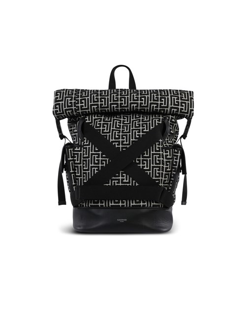 Balmain Bicolor Jacquard 1945 Backpack Black | ICUKOYV-07