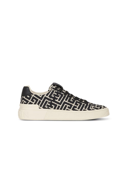 Balmain Bicolor Jacquard B-court Sneakers Black | WRJHUZT-79