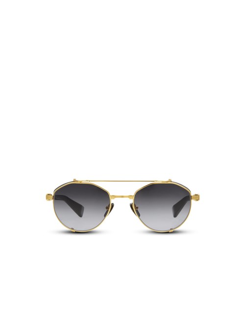 Balmain Brigade Iv Sunglasses Gold | ZXSBQIU-46