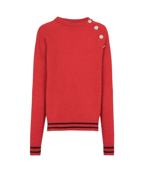 Balmain Cashmere Sweater Red | QJUTEBL-53