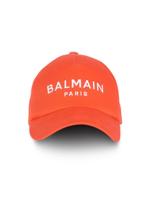 Balmain Cotton Cap With Balmain Logo Orange | GOBLHYP-59