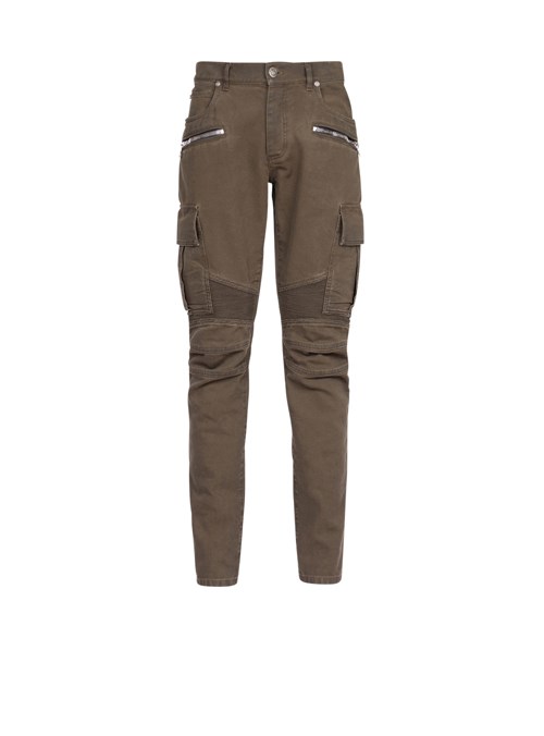 Balmain Cotton Cargo Pants Khaki | ONMCSEF-10