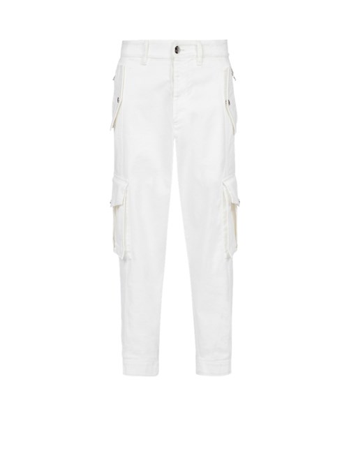 Balmain Cotton Cargo Pants White | UNQYOTX-05