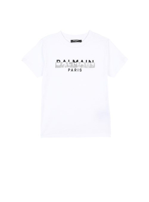 Balmain Cotton T-shirt With Balmain Logo White | MIQOUBX-36