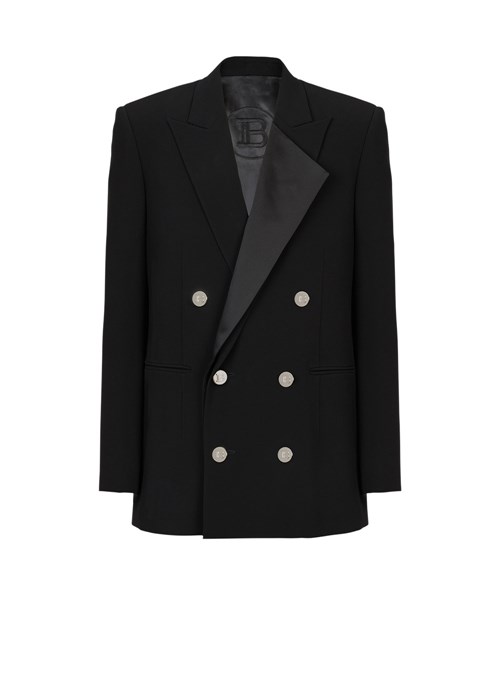 Balmain Eco-designed Blazer With Satin Collar Black | DSXANZI-86