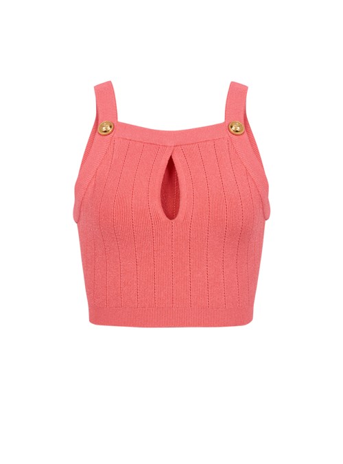 Balmain Eco-designed Knit Crop Top Pink | ASJULHE-23