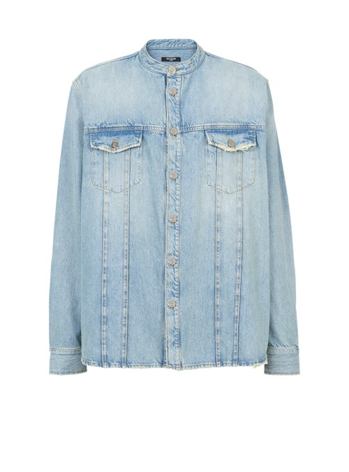 Balmain Eo-designed Denim Shirt Blue | YWLEVXK-05