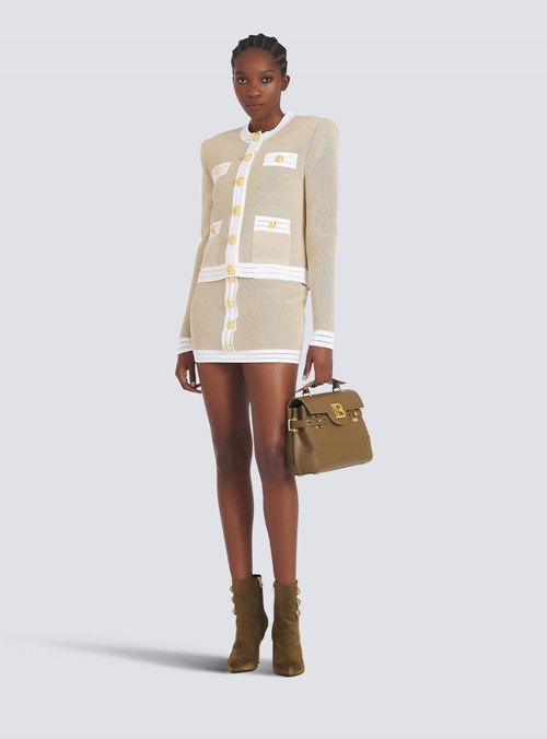 Balmain Exclusive - Knit Cardigan With Gold-tone Buttons Beige | BXVKLHI-71