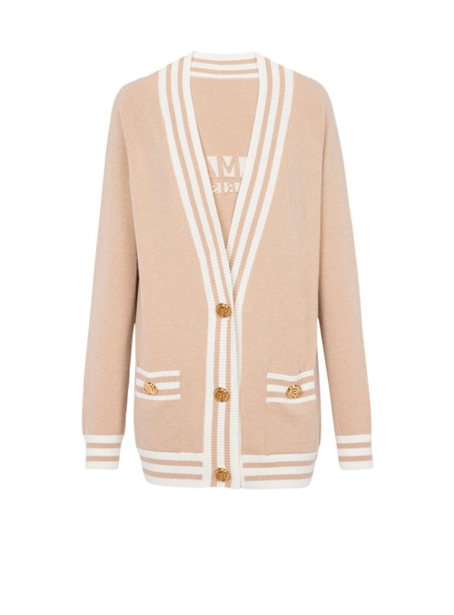 Balmain Knit Cardigan Beige | DUMABFQ-40