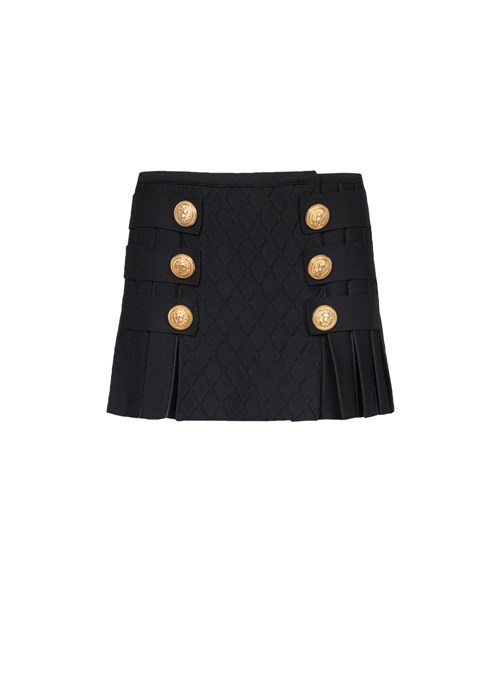 Balmain Knit Pleated Skirt Black | GQACSDR-71