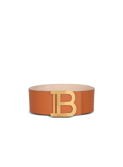 Balmain Leather B-belt Belt Brown | KEZFUHL-68