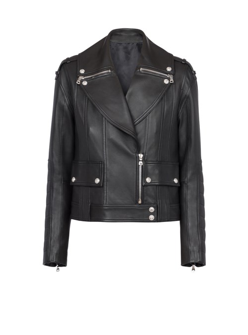 Balmain Leather Biker Jacket Black | GYUOIZM-60