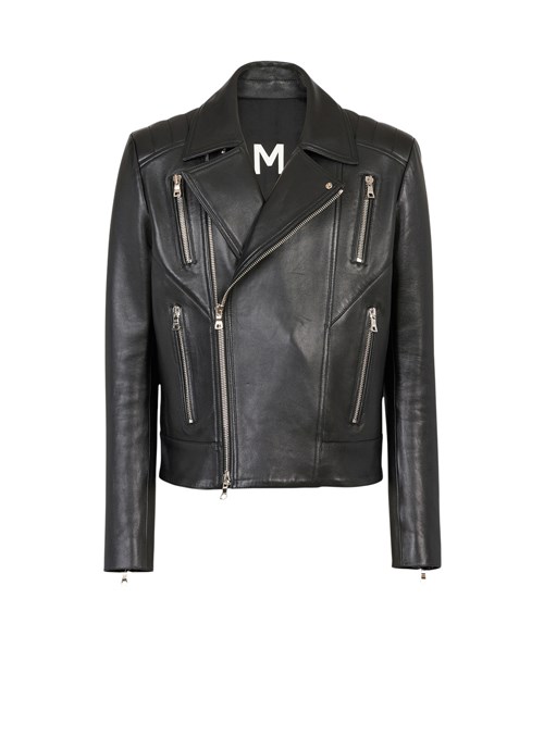 Balmain Leather Biker Jacket Black | KYJTCOV-58