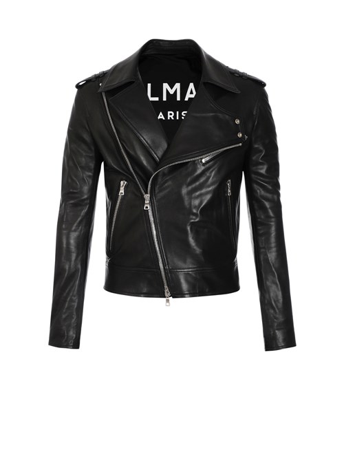 Balmain Leather Biker Jacket Black | TZGNQOC-26