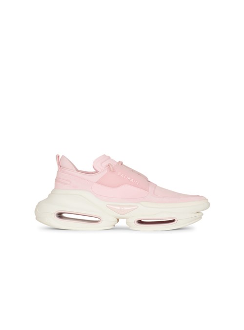 Balmain Leather, Metal And Suede B-bold Low-top Sneakers Pink | CQRHGXD-93