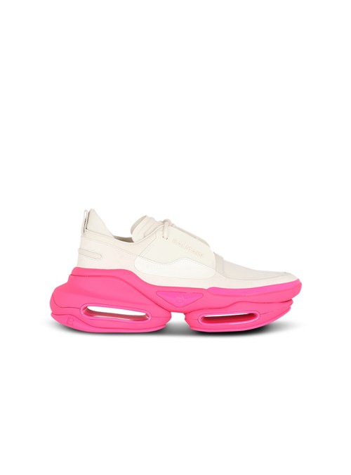 Balmain Leather, Metal And Suede B-bold Low-top Sneakers Pink | TLAXOGK-18