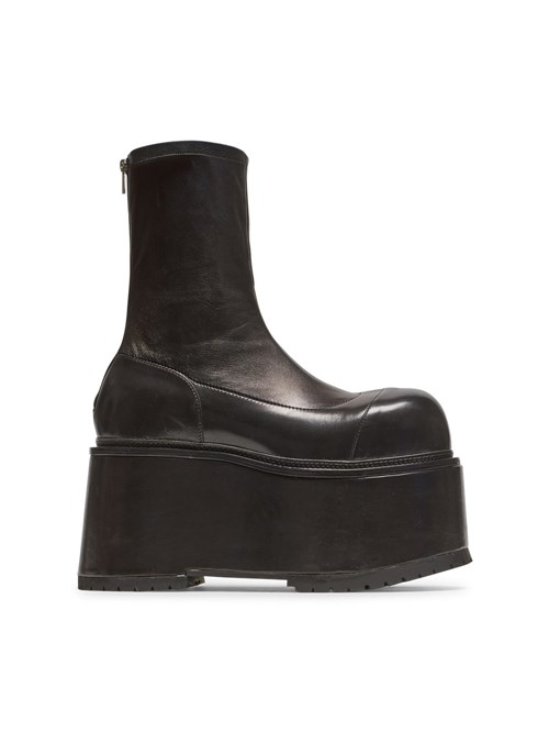 Balmain Leather Platform Boots Black | SAHETDL-80