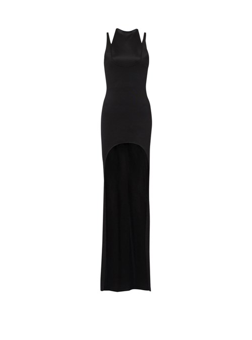 Balmain Long Jersey Dress Black | SAOMCVK-96