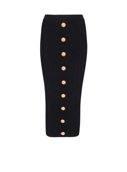 Balmain Mid-length Knit Skirt Black | VYXBAOW-46