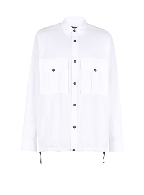 Balmain Nylon Shirt With Balmain Monogram White | VWNKMYO-72