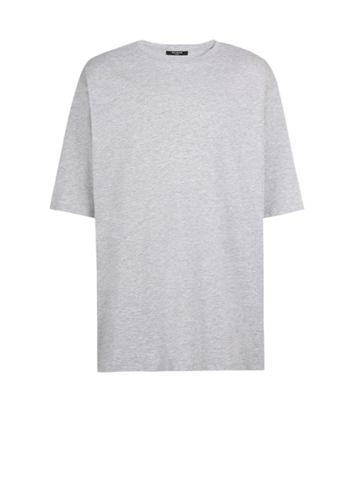 Balmain Oversized Eco-designed Cotton T-shirt With Balmain Logo Print Grey | YHBMDNO-08