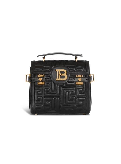 Balmain Quilted Leather B-buzz 23 Bag Black | HVSNZRL-51