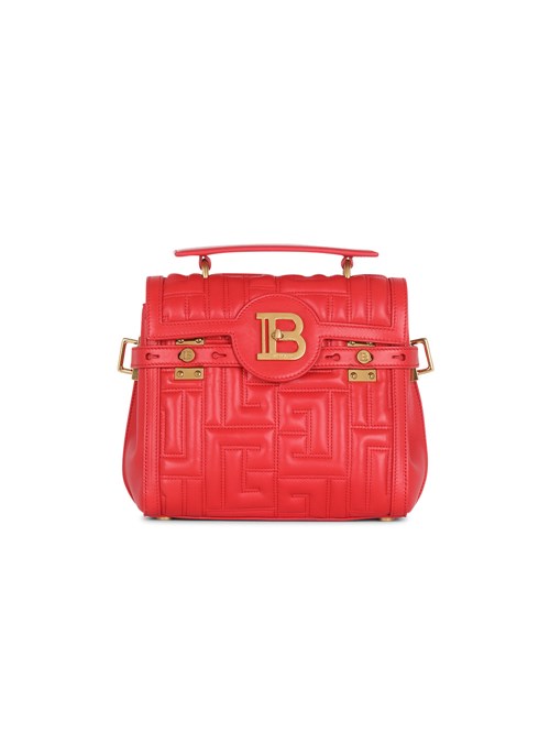 Balmain Quilted Leather B-buzz 23 Bag Red | NQBOIDT-63