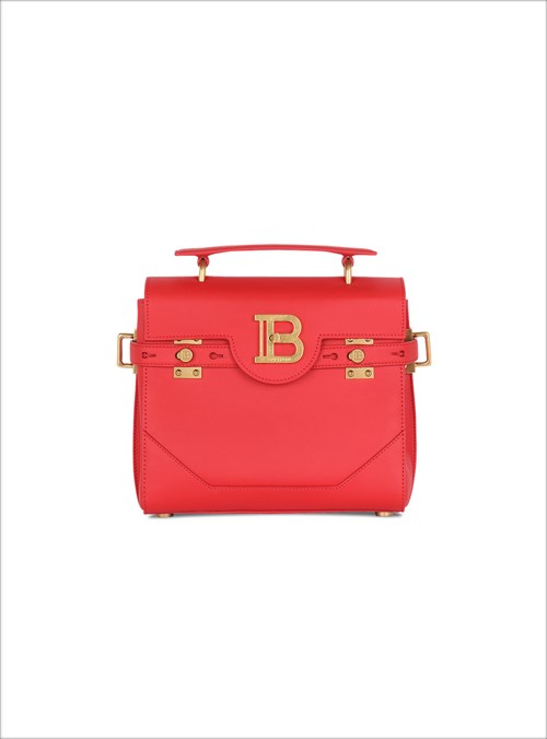 Balmain Quilted Leather B-buzz 23 Bag Red | WFPZKCR-16