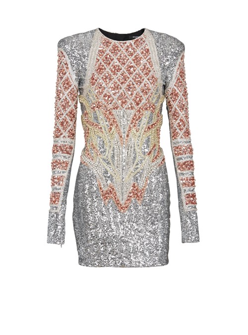 Balmain Short Embroidered Dress Multicolor | SKDNBJP-35