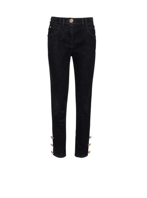 Balmain Slim Cut Jeans Black | QYJMGFI-95