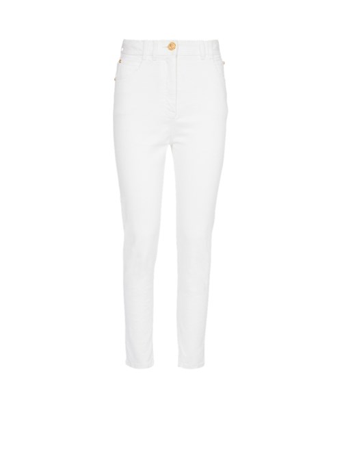 Balmain Slim Cut Jeans White | RVSKUAZ-26