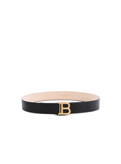 Balmain Smooth Leather B-belt Belt Black | PBOWJIL-46