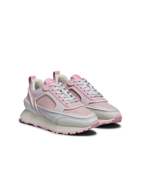 Balmain Suede, Nylon And Mesh Low-top Racer Sneakers Pink | ZDNRYKC-19