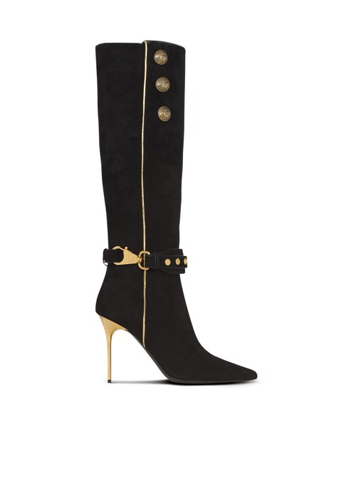 Balmain Suede Robin Boots Black | AKDBTGQ-91