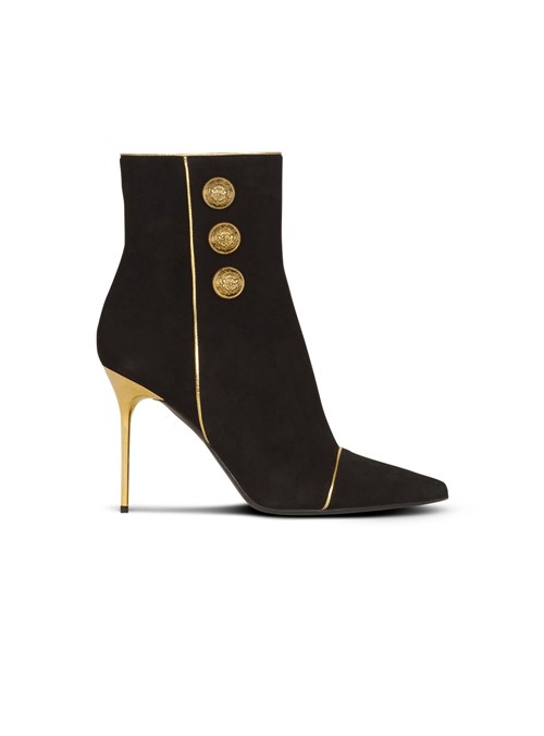 Balmain Suede Roni Ankle Boots Black | FWHLCIB-56