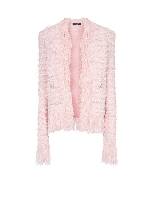 Balmain Tweed Jacket Pink | GODCEPX-76