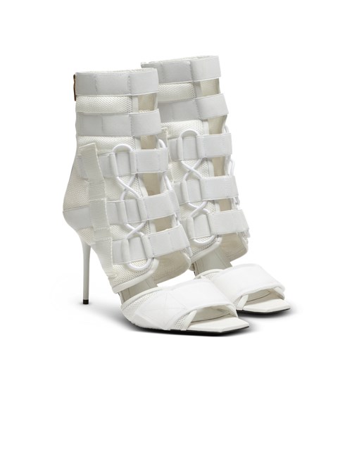 Balmain Uma Sandals In Velcro And Mesh White | LPOIFWG-07