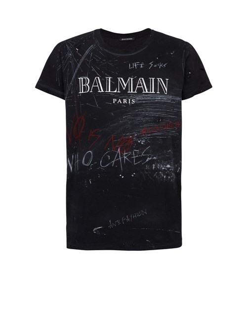 Balmain Unisex - No Is No Print T-shirt Black | FGBMWYQ-80