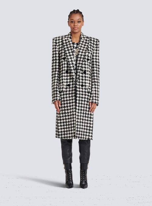 Balmain Unisex - Six-button Wool Coat With Detachable Inset Jacket Black | IKLXDPJ-78