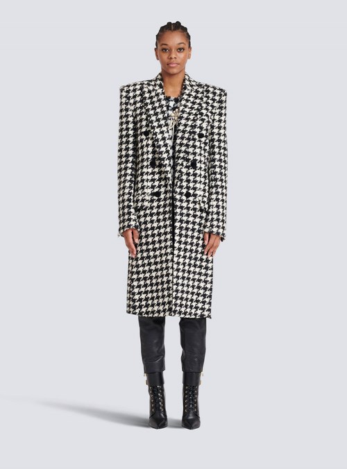 Balmain Unisex - Six-button Wool Coat With Detachable Inset Jacket Black | PKXFOYQ-90