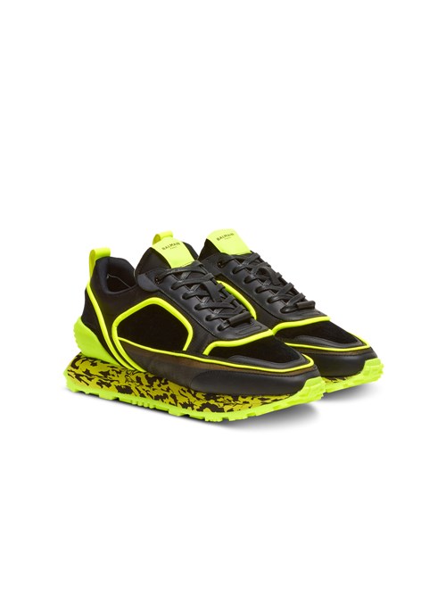 Balmain Velvet, Nylon And Mesh Racer Low-top Sneakers Yellow | AFYLBCS-25