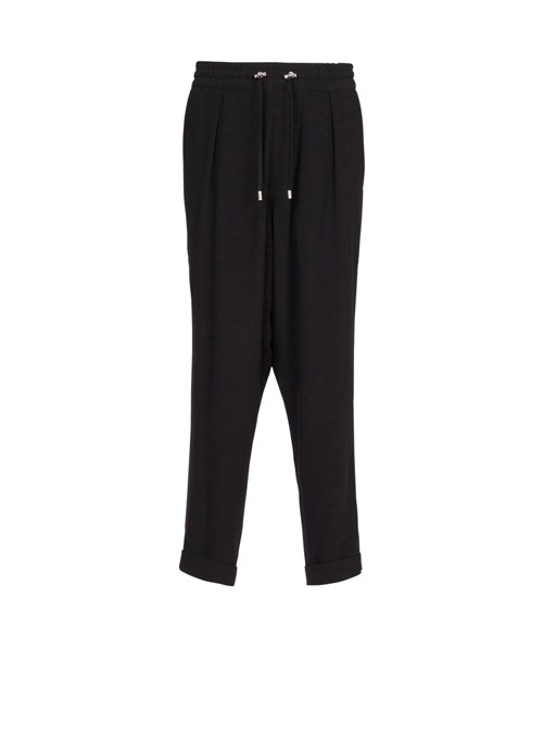 Balmain Wide Eco-designed Crepe Pants Black | CXYHROA-46