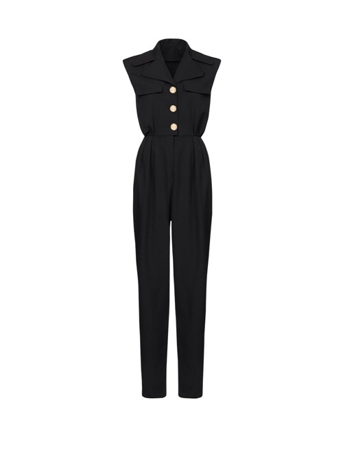 Balmain Wool Jumpsuit Black | WJFYXRC-71