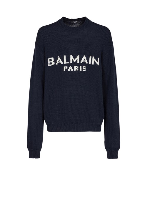 Balmain Wool Sweater With Balmain Paris Logo Black | JUCMIKF-29