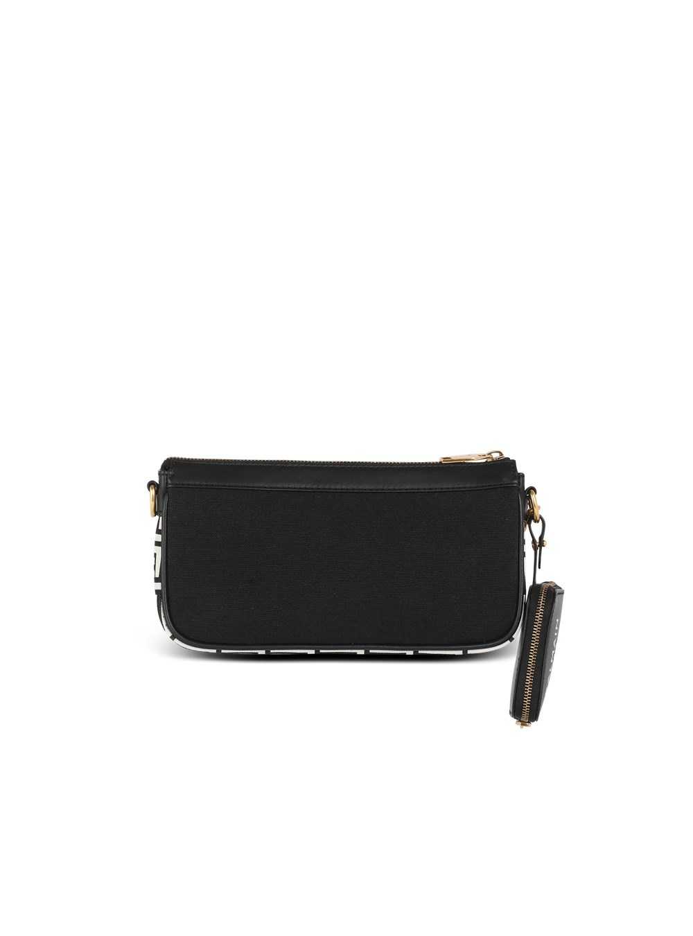 Balmain B-army Canvas Clutch Bag With Leather Inserts Black | XZMQOCY-69