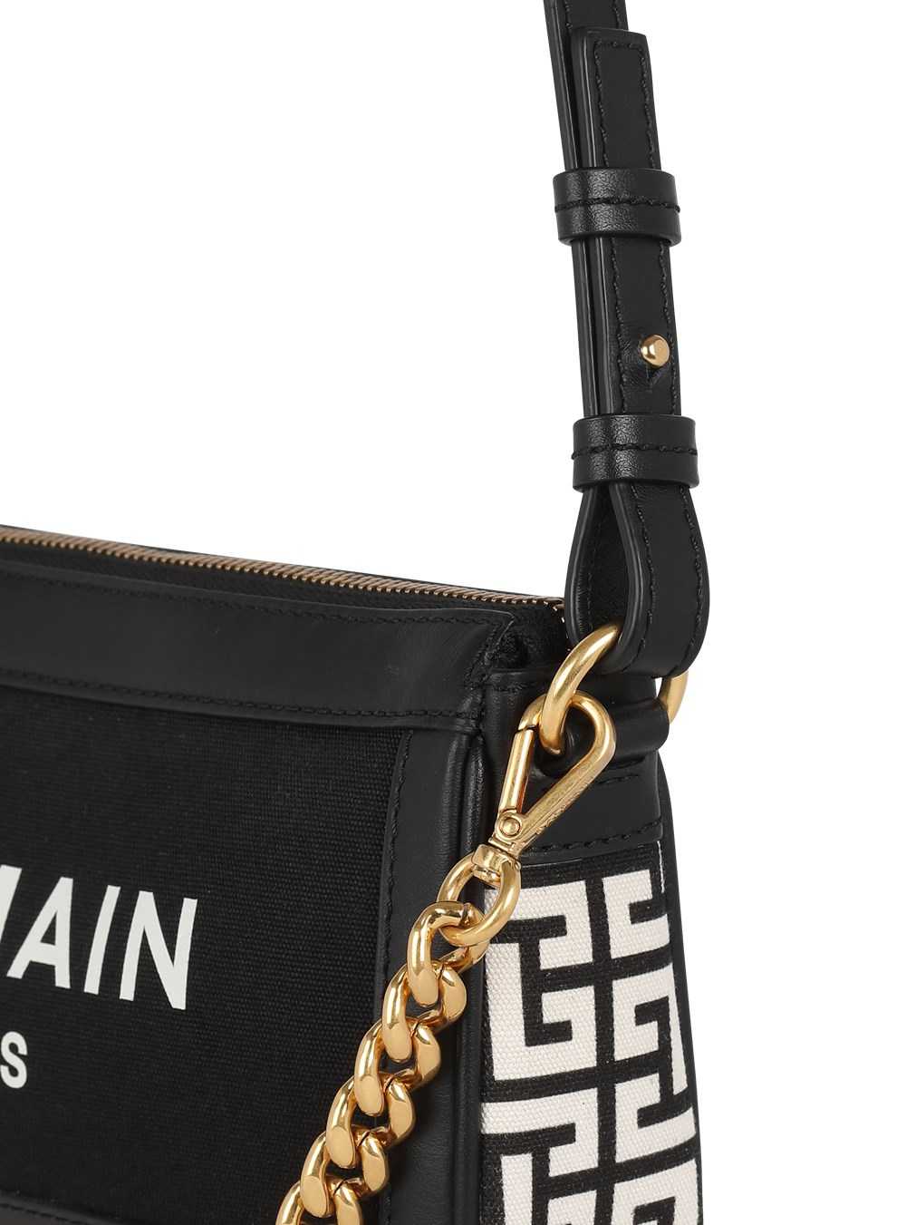 Balmain B-army Canvas Clutch Bag With Leather Inserts Black | XZMQOCY-69