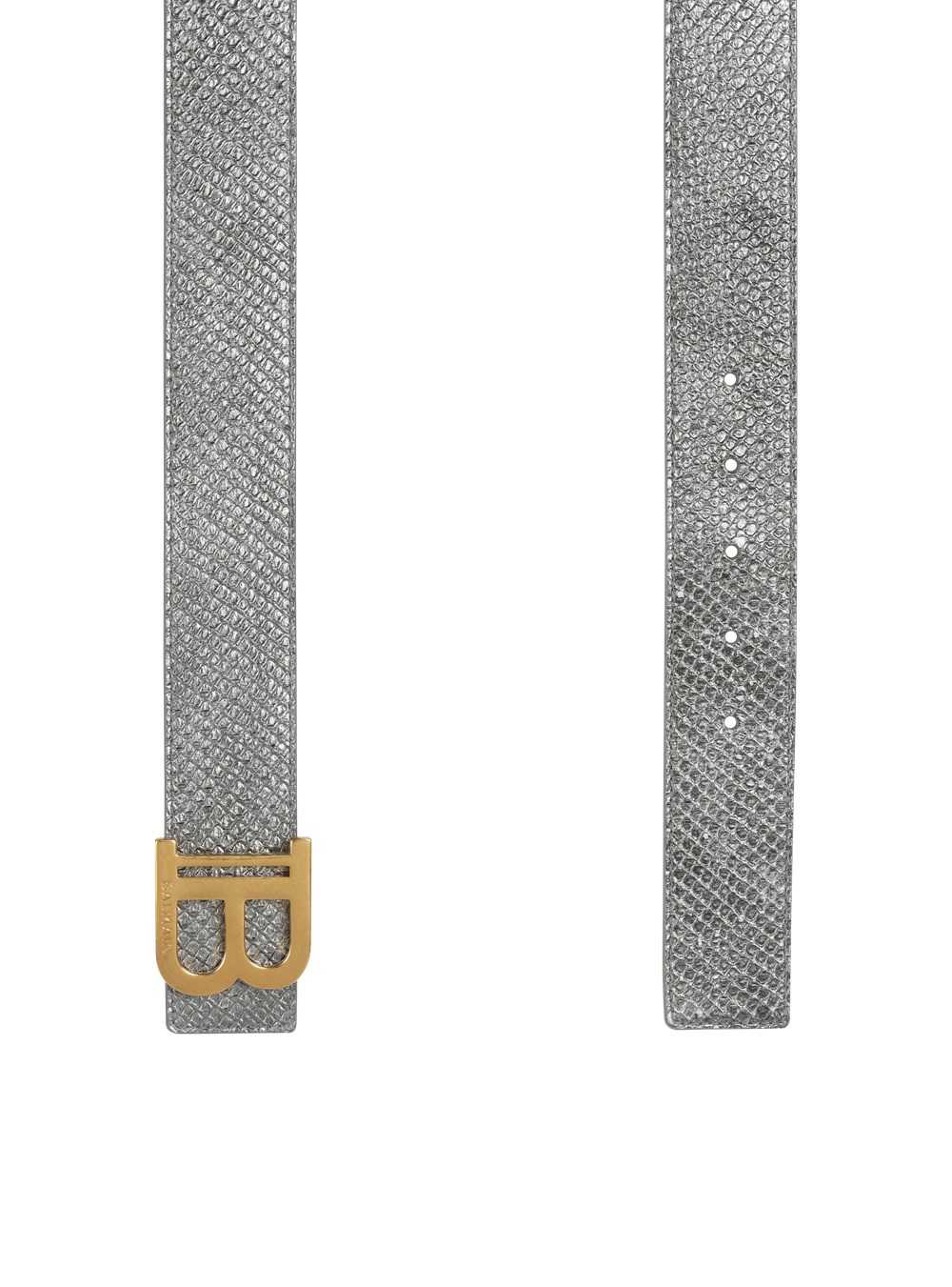 Balmain B-belt In Python-effect Leather Silver | WZSBNFQ-86