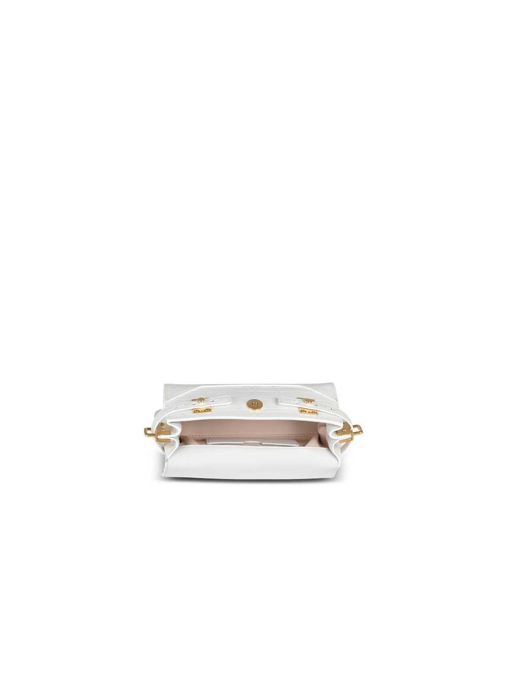 Balmain B-buzz 19 Bag In Crocodile-embossed Leather White | ZEVBWJF-93